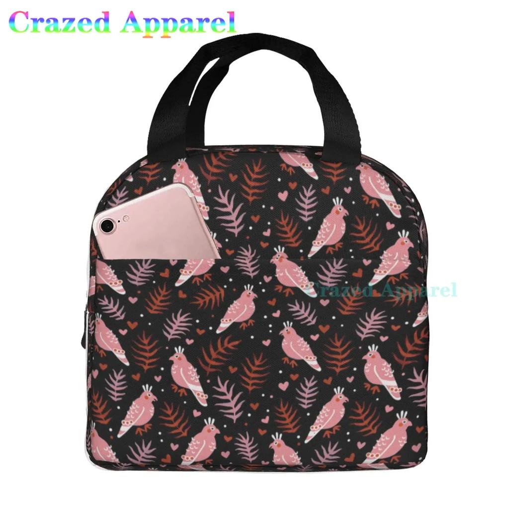 Окрашенные попугаи птицы сливовое дерево ткань Оксфорд сумка для обеда сумка-тоут ланч-бокс многоразовый органайзер сумка для унисекс рыбалка пикник