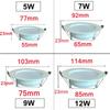 LED Downlight 5W 7W 9W 12W 15W 18W 20W Recessed Round Led Ceiling Lamp 110V 220V Panel Lights Indoor Lighting Warm/Cold White