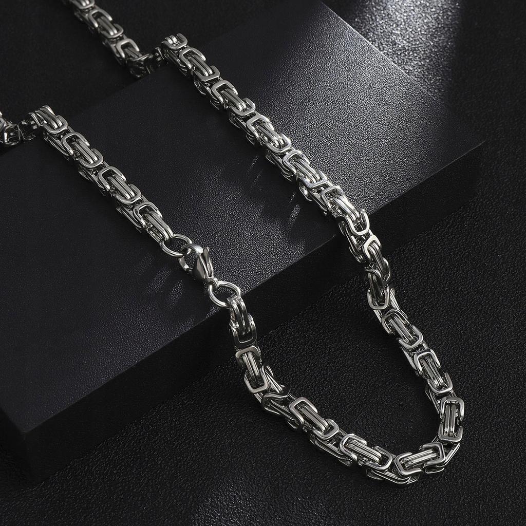 Silver Men' Bracelet THICK ROYAL Byzantine + FREE