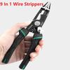 9 In 1 Hand Tool Crimping Tool Sharp-nosed Peeling Pliers Electrician Special Tool Multi-function Wire Stripper Cutter Pliers LM