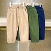 Мальчиковые брюки прямого кроя однотонные в корейском стиле 2025 - Осенние повседневные брюки для детей среднего и старшего возраста