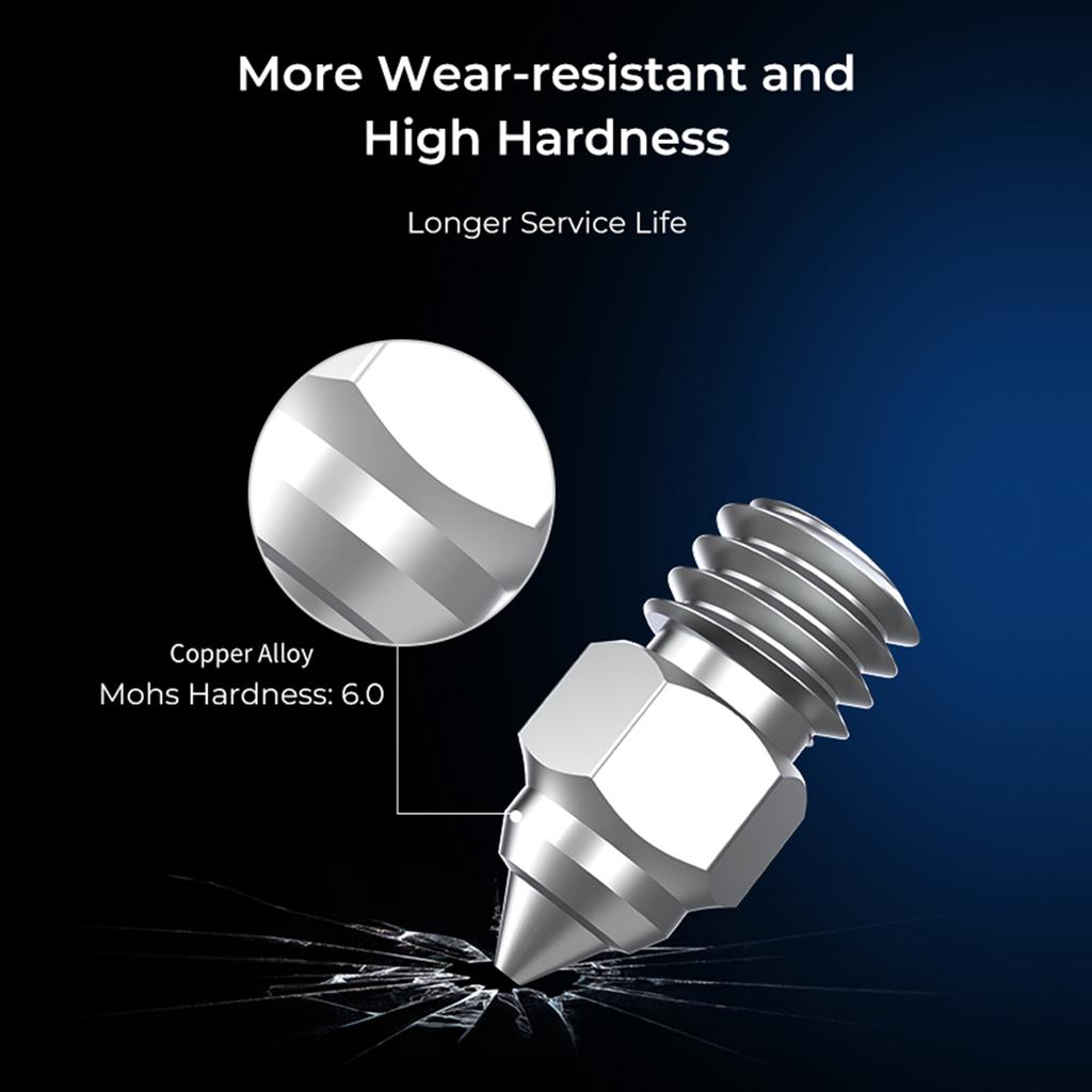 Комплект насадок Creality из медного сплава, высокая твердость, термостойкость 500 градусов Цельсия, подходит для большинства FDM