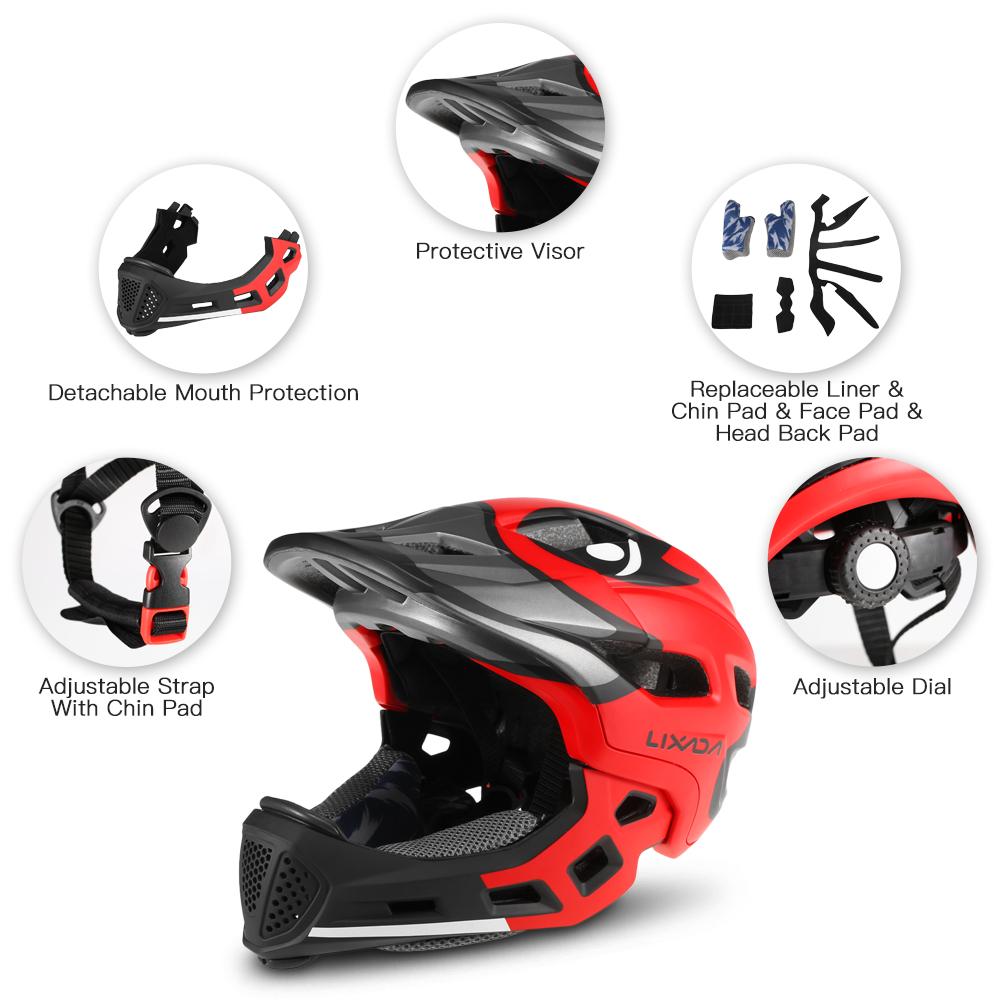 Lixada Детский съемный полный шлем, детский спортивный защитный шлем для езды на велосипеде, скейтбординга