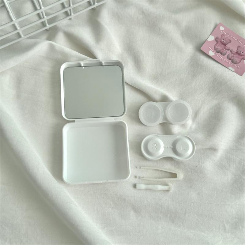 Милые Портативные Мультяшные Контактные Линзы с Зеркалом, Контейнер для Цветных Линз, Бокс для Вечеринки, Путешествий, Набор