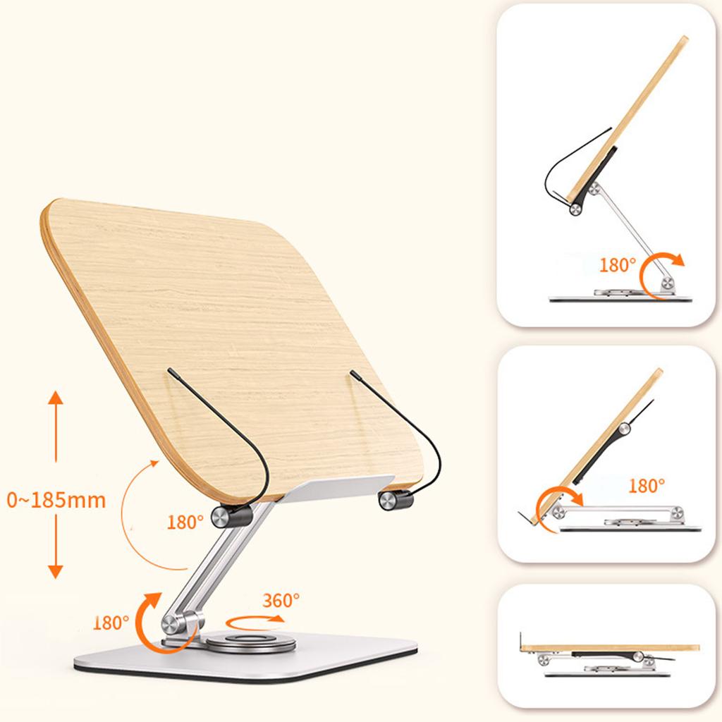 Стойка для чтения с вращением на 360 градусов, прочная несущая способность, подставка для планшета из алюминиевого сплава для студентов