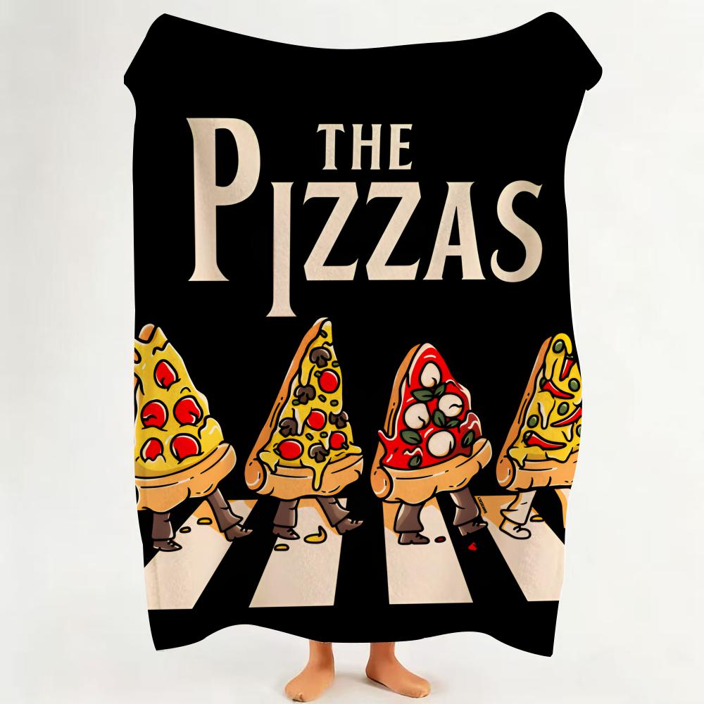 Food H hamburger p pizza Throw Flannel Throw Blanket Suitable for Sofa Living Room Bedroom