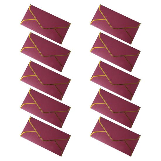 10 шт., конверт с золотой каймой, V-образный клапан, быстрая печать, винтажный роскошный офисный чек, письмо, рассылка, поздравление с днем ​​рождения, выпускной, свадебная вечеринка, приглашение