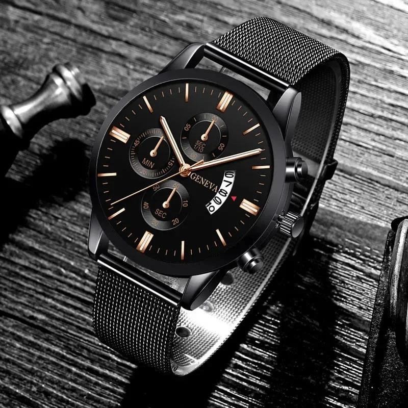 Men's Quartz Watch Brand Fashion Stainless Steel Strap Watch Waterproof Men's Watch for Outdoor Activities Anyone