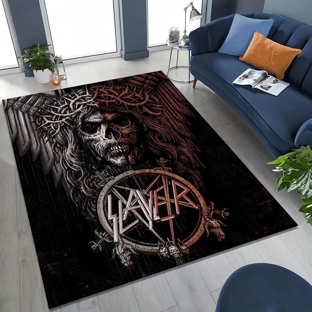 Ковер-ковер с изображением черепа, арт для хэви-метал рок-группы Slayer, для спальни, гостиной, дивана, домашний придверный коврик, декор, большой нескользящий коврик для пола