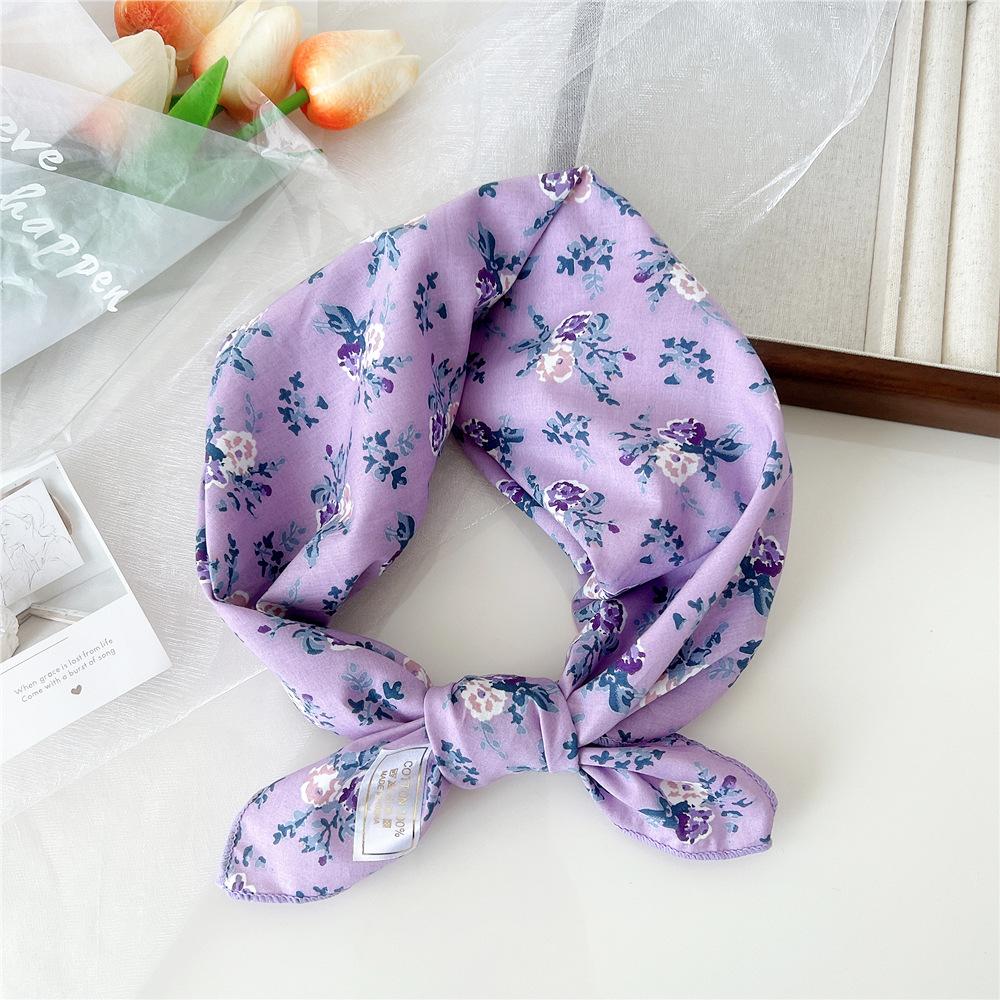 Маленький квадратный шарф из хлопка и льна, шелковый шарф, женский, весна и осень, новый стиль, художественный и универсальный, модный, темпераментный шарф-повязка на голову