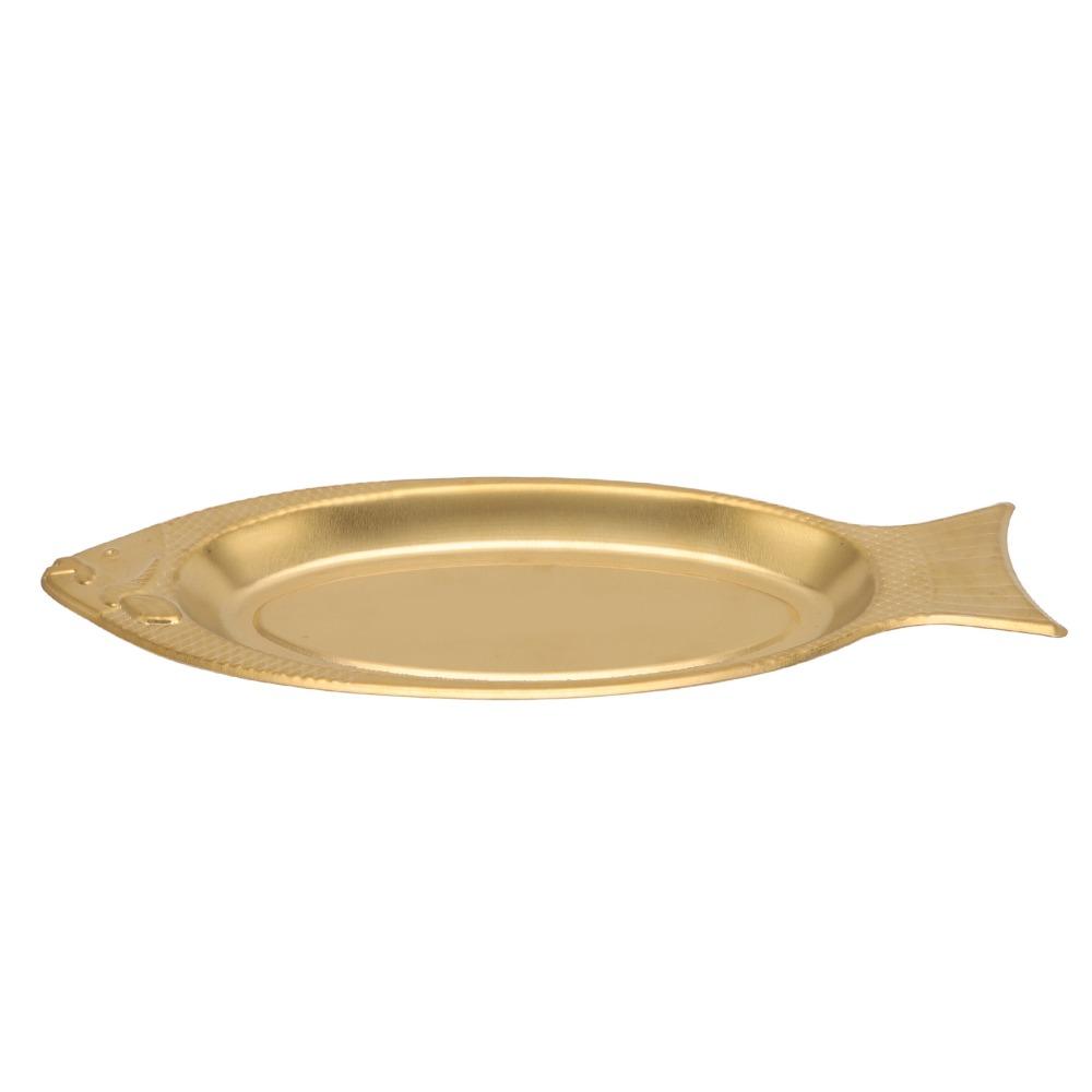 Stainless Steel Fish Shaped Plate Decorative Food Tray Kitchen Tools Appetizer Tray  Birthday Party