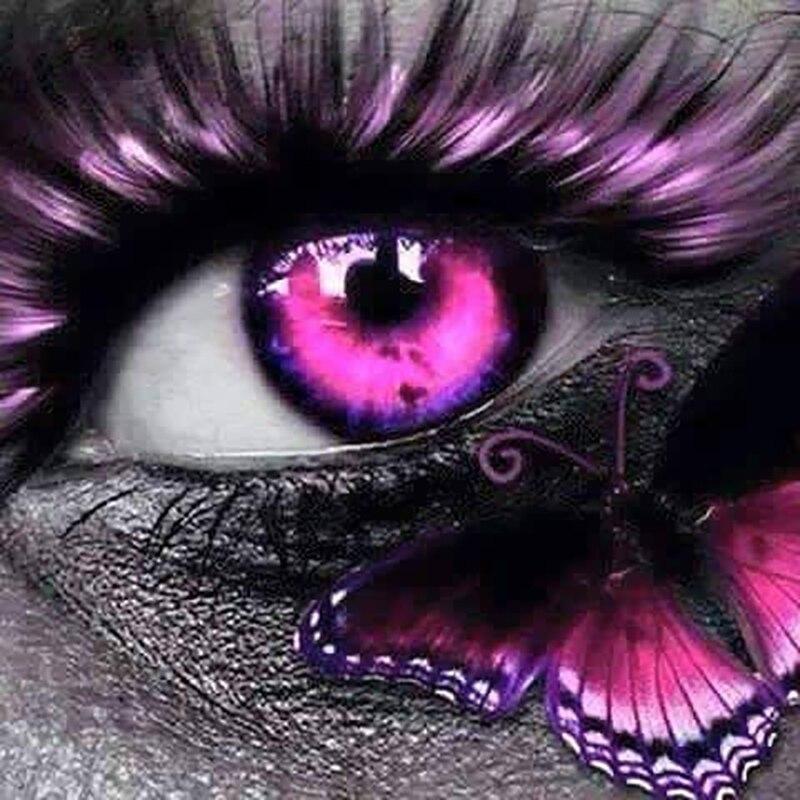 Новый 5D DIY Алмазная картина Бабочка Глаз Алмазная вышивка Пейзаж Вышивка крестом Полный круглый дрель Ремесла Домашний Декор Подарок