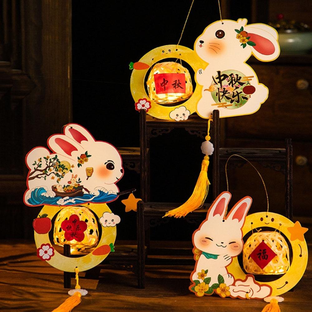 Милый мультяшный фонарь к Празднику середины осени, подвесные лампы в виде кролика, подарок