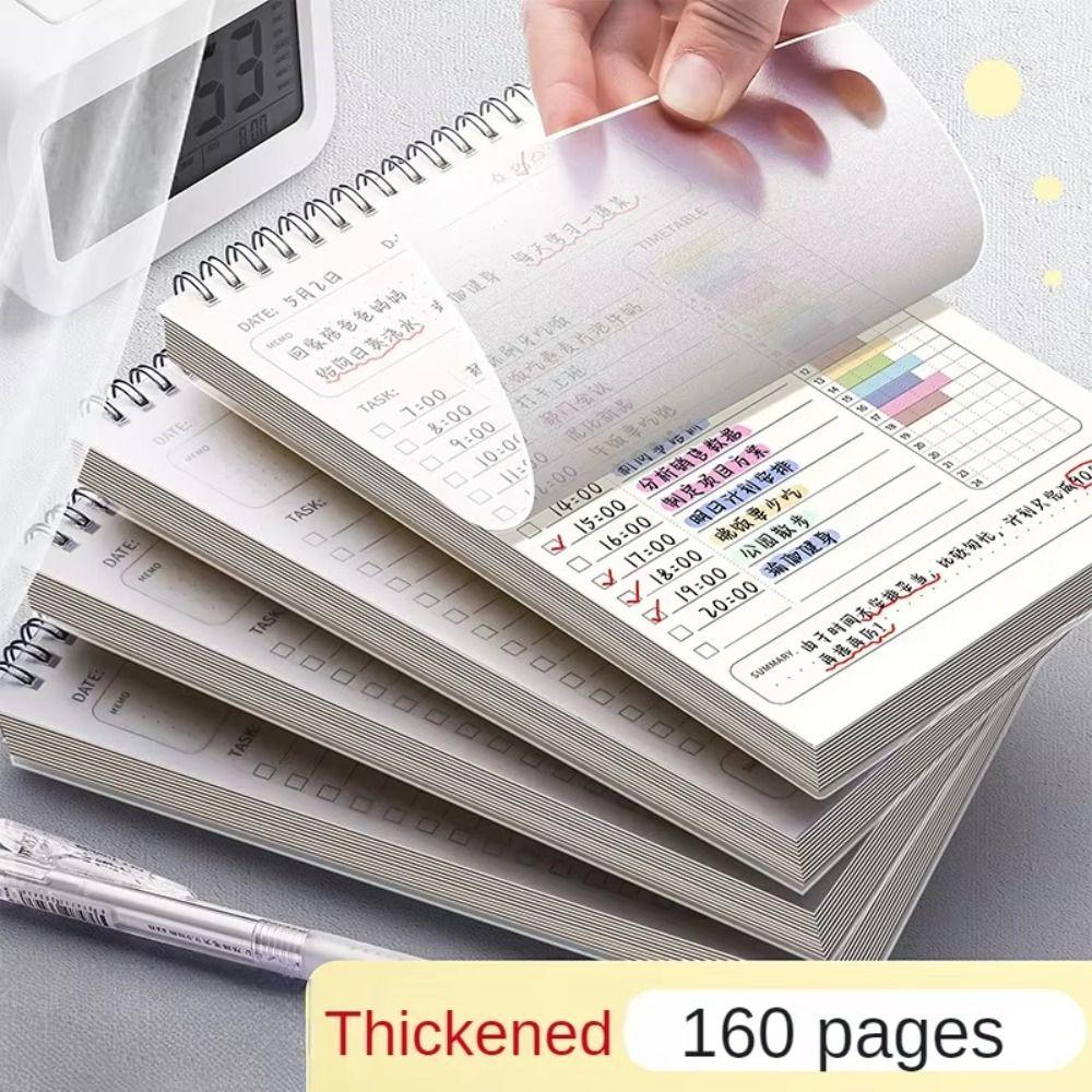 Thick Agenda Book 160 Pages Schedules Book Portable Daily Plan Book School Office
