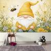 2D Yellow Gnome with Bees Backdrop for Kids Photoshoot & Home Decoration