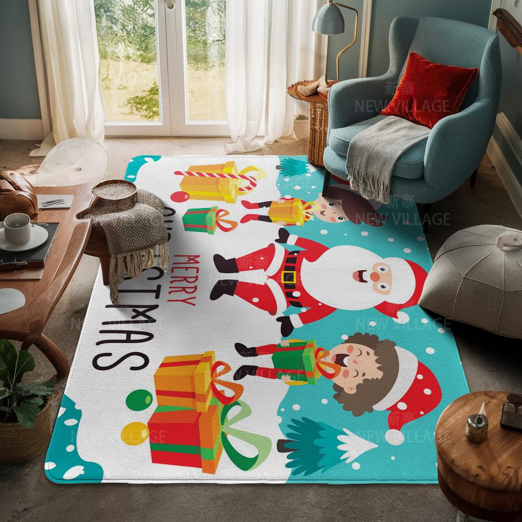 Ковер у входа в дом Домашний коврик у двери Гостиная Ванная Комната Ноги ванная комната Нескользящие коврики с водопоглощением для ванной Счастливого Рождества зима