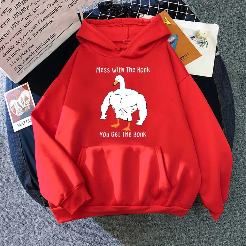 Female aesthetic taste Kawaii goose pullover suitable for both men and women autumn and winter sportswear clothes