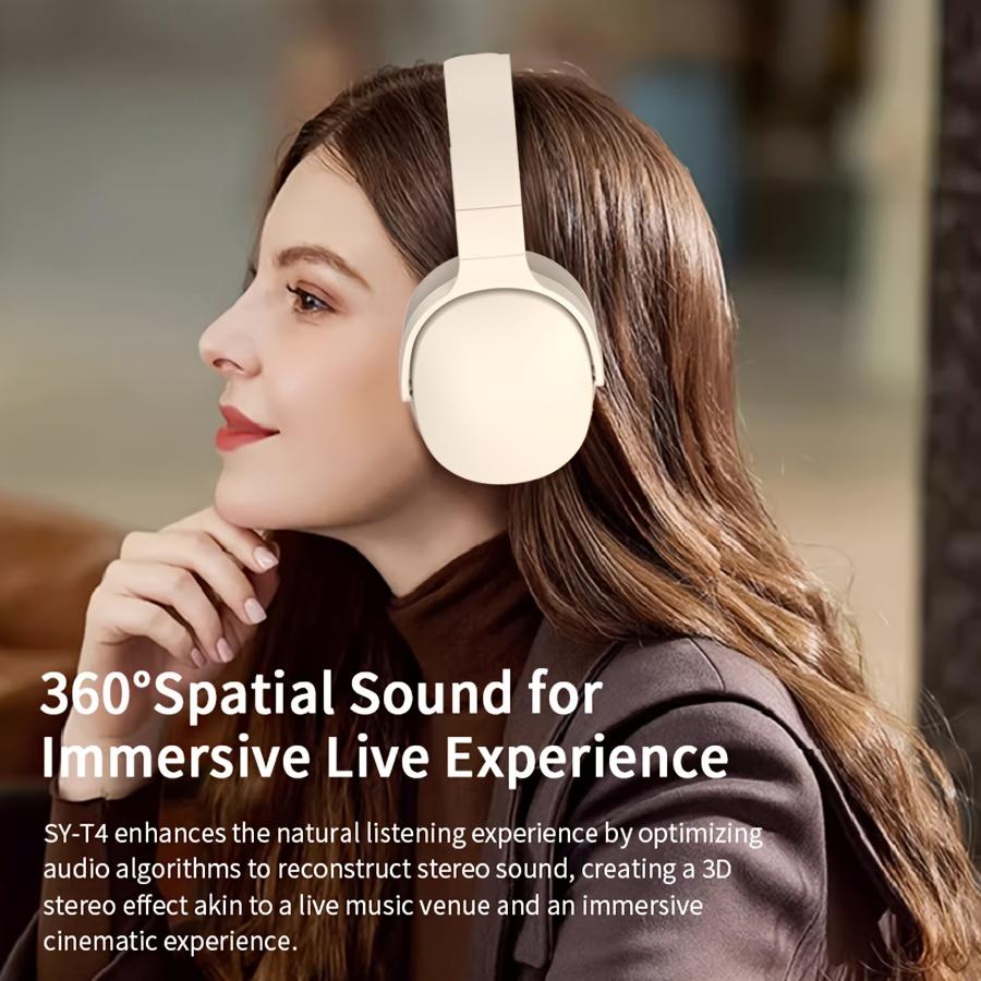 Foldable Wireless Bluetooth 5.3 Headphones 3D Stereo Headset Noise Reduction Music Gaming Earphones with Mic