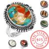 925 Sterling Silver Ring Women Gemstone Handmade Jewelry Anniversary Gift Mookaite Montana Agate Moss Agate Spiny Oyster Rhodonite Shiva Eye Boho