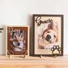 Customizable Personalized Wooden Pet Photo Frame with Name And Date - Vertical Desktop Display Dog Memorial Gift Featuring