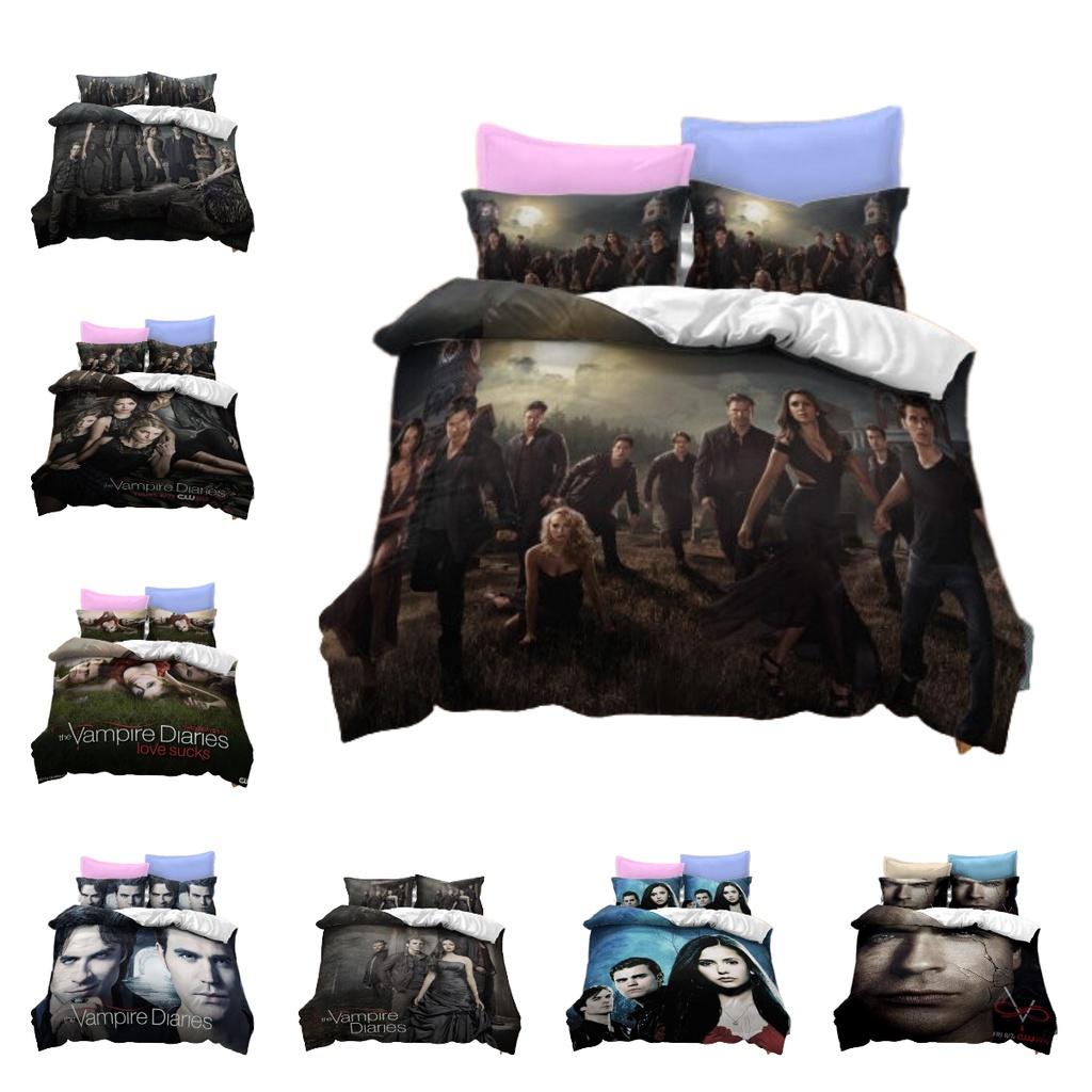 Комплект постельного белья с 3D-принтом «Дневник вампира», мягкий и прочный материал из полиэфирного волокна