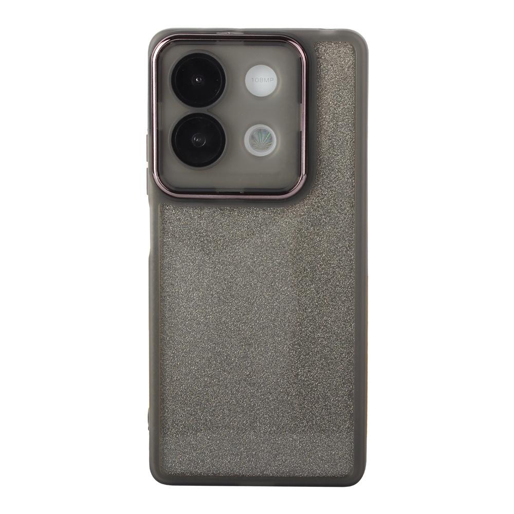 Case for Xiaomi Redmi Note 13 5G, Glittery Powder, Gray + 9H Tempered Glass