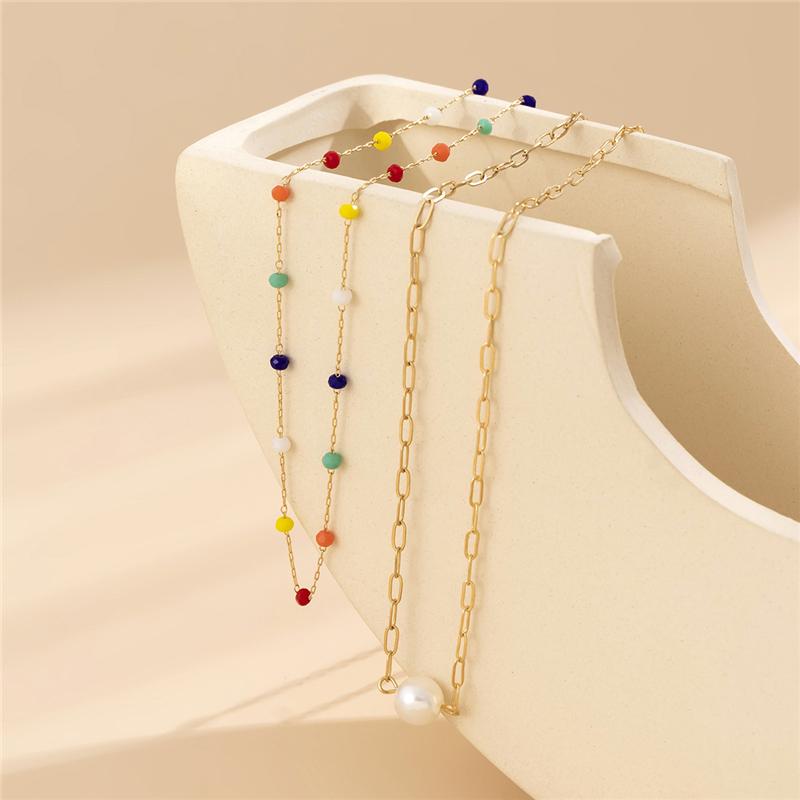 Bohemian Colorful Crystal Sexy Double Layered Fashion Body Chain European and American Fine Chain Pearl Spicy Girl Waist Chain