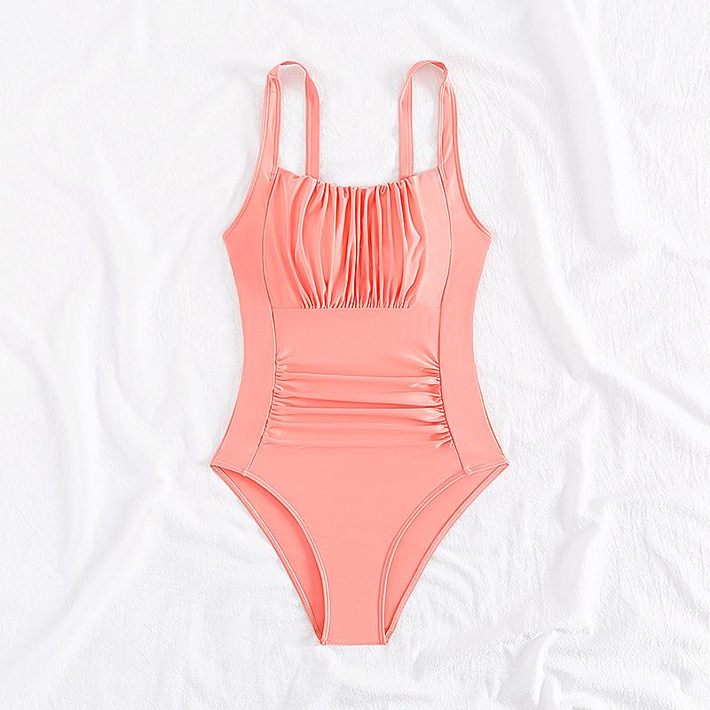 Однотонный слитный купальник бикини