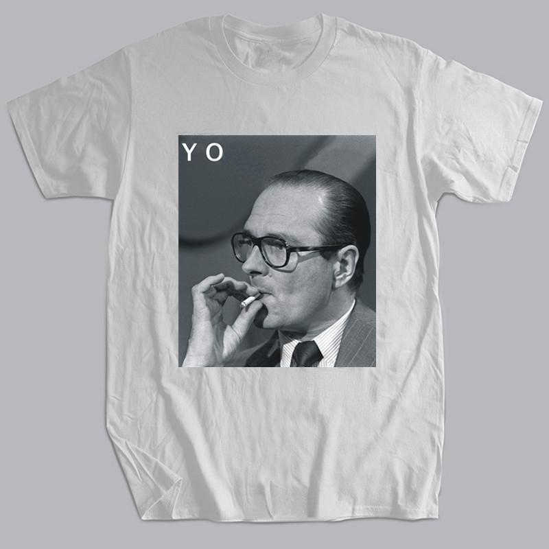 Unisex Tshirt Harajuku Retro T Shirt Jacques Chirac Yo Rap Hip Hop Fumer Paris Mode Fashion France Unisex Clothing Camisetas