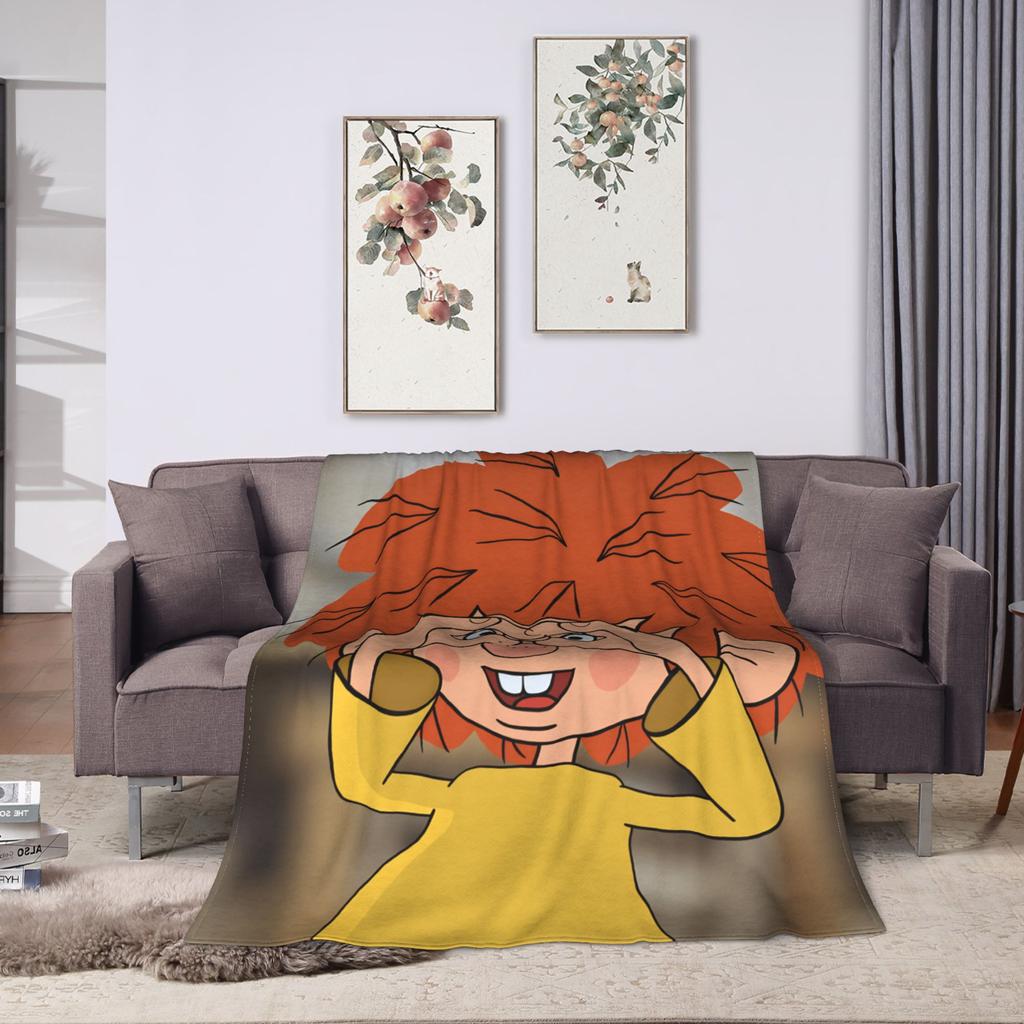 P-Pumuckl Blanket Super Warm Pattern Plush Throw Blanket For Students Home Decor Flannel Bedspread Bed Cover