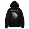 Funny Ok I Pull Up Capybara Print Hoodie Men's Fashion Casual Oversized Hooded Sweatshirts Gothic Pullovers Clothes for Teens