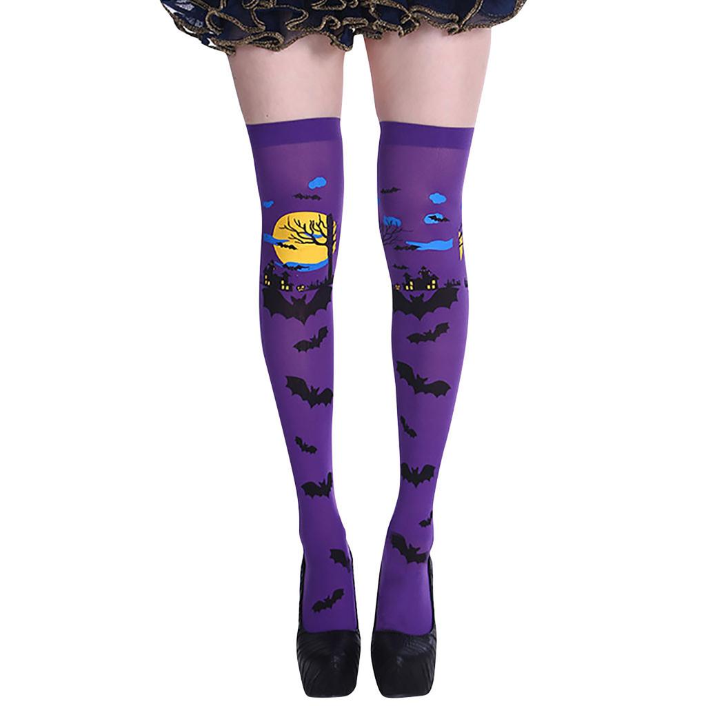 Чулки с принтом на Хэллоуин, длинные гольфы-трубы, нарядное платье, вечерние акции