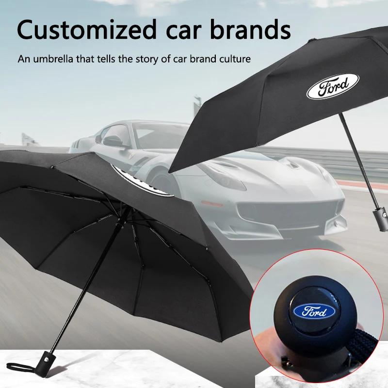Car Sticker 2025 Hot New Car Automatic Folding Windproof Sunshade Umbrella For Ford F150 F250 Mondeo Focus MK3 Mk4 Mk5 C-MAX Fie