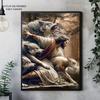 High-Definition Printed Canvas Art Featuring, Wolves, And Sheep. This Unframed Wall Art Poster in a Classic Style Is Suitable for Living Rooms
