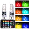 Пульт дистанционного управления Strobe Parking Light Parking Led T10 Led W5W 194 автомобильные лампочки красный синий желтый RGB светодиод с дистанционным управлением