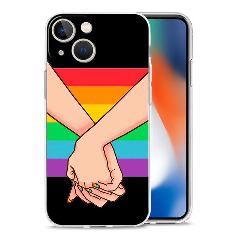 Прозрачный мягкий чехол для телефона Gay LGBT Rainbow Pride для iPhone 14 13 12 11 Pro Max XS X XR SE 7 8 Plus, противоударный прозрачный чехол из ТПУ