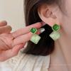 Exaggerated Big Square Rhombus Geometry Earring Bohemian Pendants Drop Green Pink Color Ear Jewelry for Women Gift