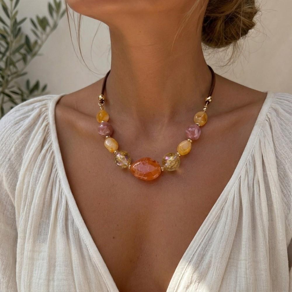 Irregular Beaded Necklace Handmade Irregular Necklace Accessories Geometry Necklace Bohemian