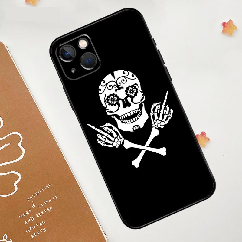 Чехол-скелет с костью среднего пальца для Apple iPhone 16 15 14 12 11 13 Pro Max Mini XR 15 16 Plus 16e Защитная крышка