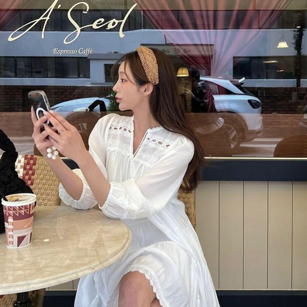 Hair Band Wide Edge Hairband Hollow Bohemian Style Hair Hoop Sweet Straw Weave Headband Women