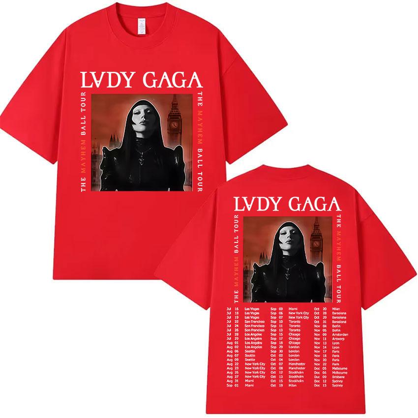 2026 New Limited Lady Gaga Mayhem Tour Album Graphic T Shirt Unisexs Clothing Fashion Harajuku TShirt Vintage Tees Summer T Shirt