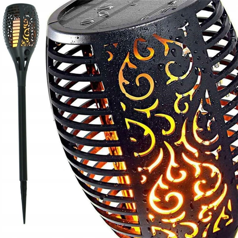 Solar Torch Lamp Xl 50 Cm Flame Effect Garden Lamps 12Led