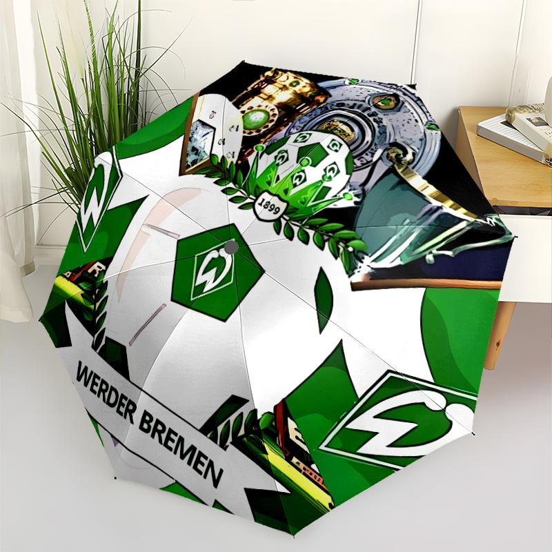 Автоматический зонт с принтом LOGO Werder Bremen, 8 спиц, железный каркас, пластиковая ручка, подходит для путешествий на открытом воздухе и на каждый день, идеальный подарок