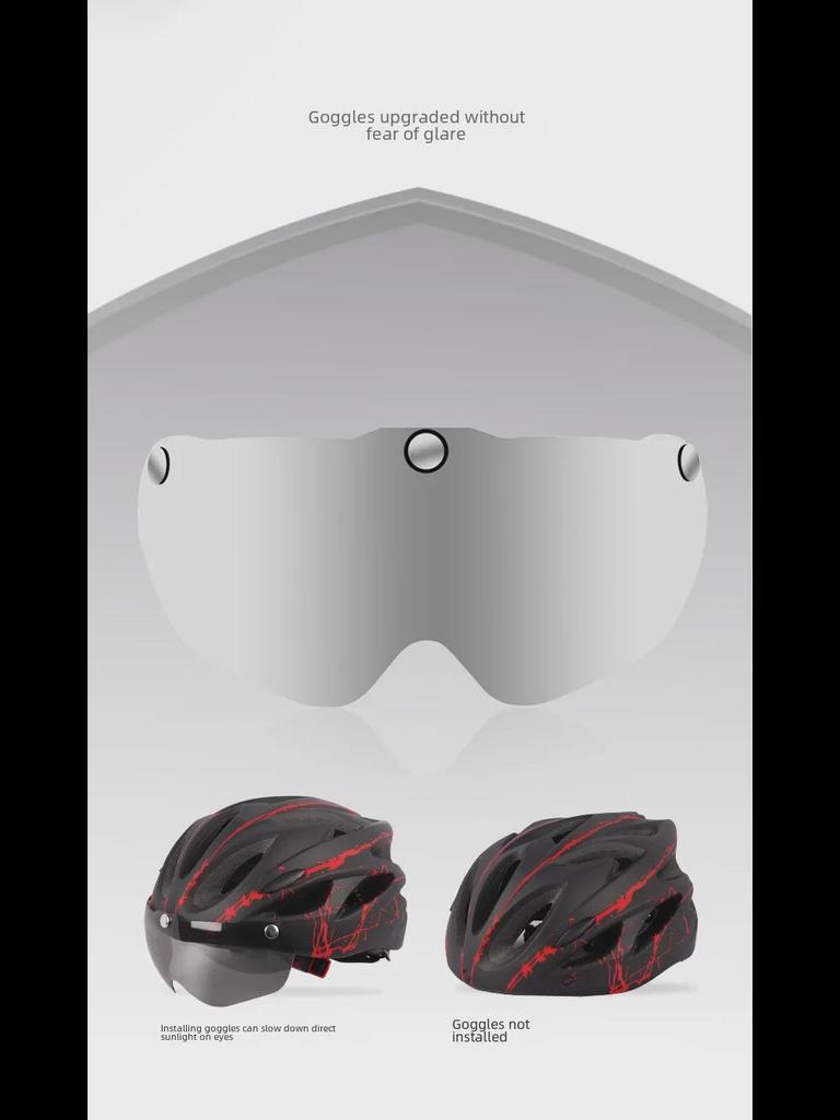 Унисекс шлем для горного шоссейного велосипеда с очками для занятий спортом на открытом воздухе