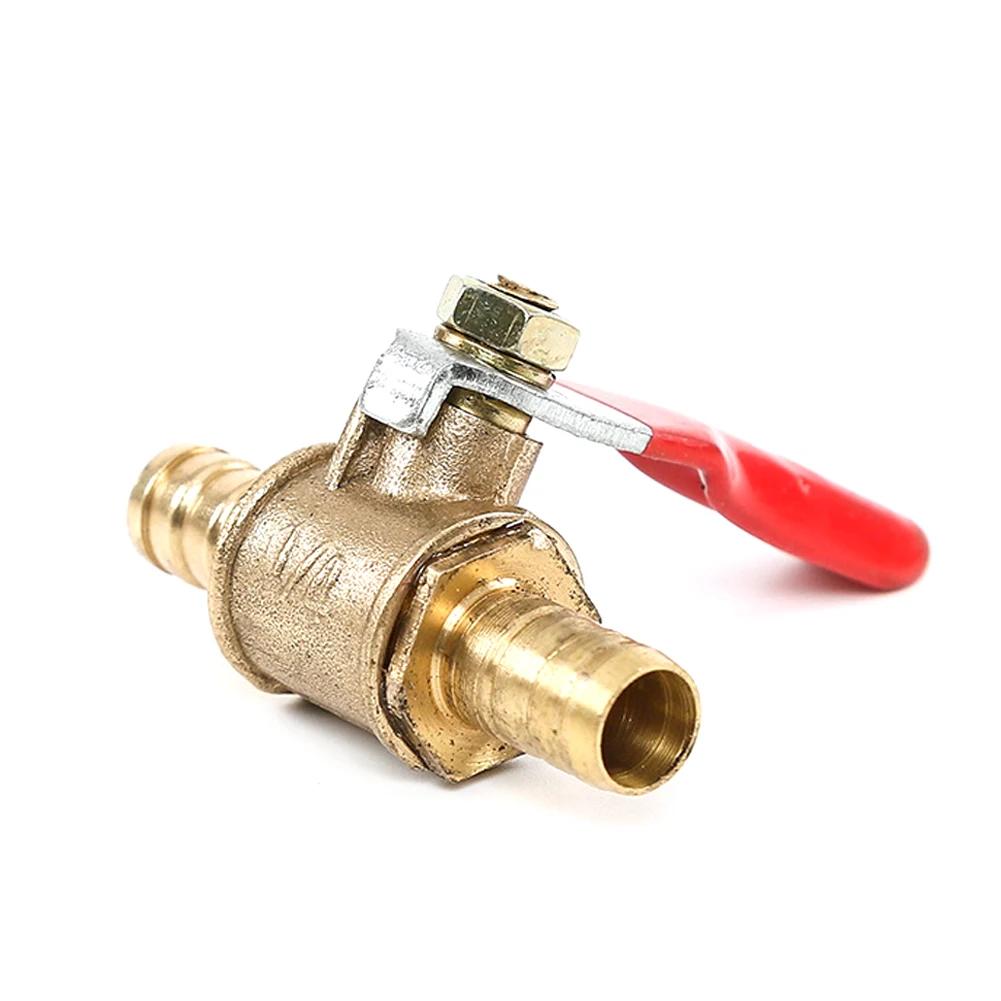 6-12mm Pneumatic Ball Valve Hose Barb Inline Brass Water Oil Air Gas Faucet Shutoff Fuel Line Ball Valve Pipe Fittings