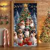 Cartoon Pet New Year Christmas Party Decorations Cat Dog Theme Door Covers Background Supplies Xmas Tree Photography Backdrop