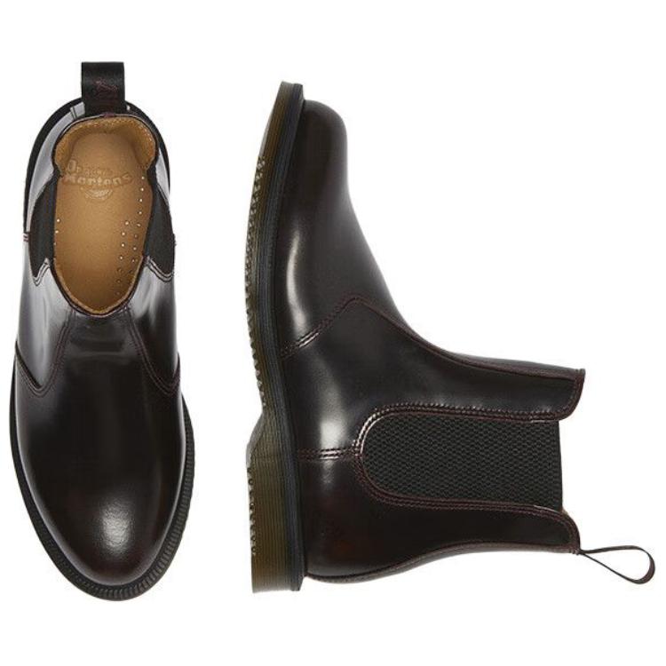 Dr. Martens Leather Casual Simple Commuting Short Chelsea Boots Women Boots Cherry-Red 32218600