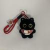 Очаровательный плюшевый брелок-подвеска в виде черно-белого кота с большими глазами