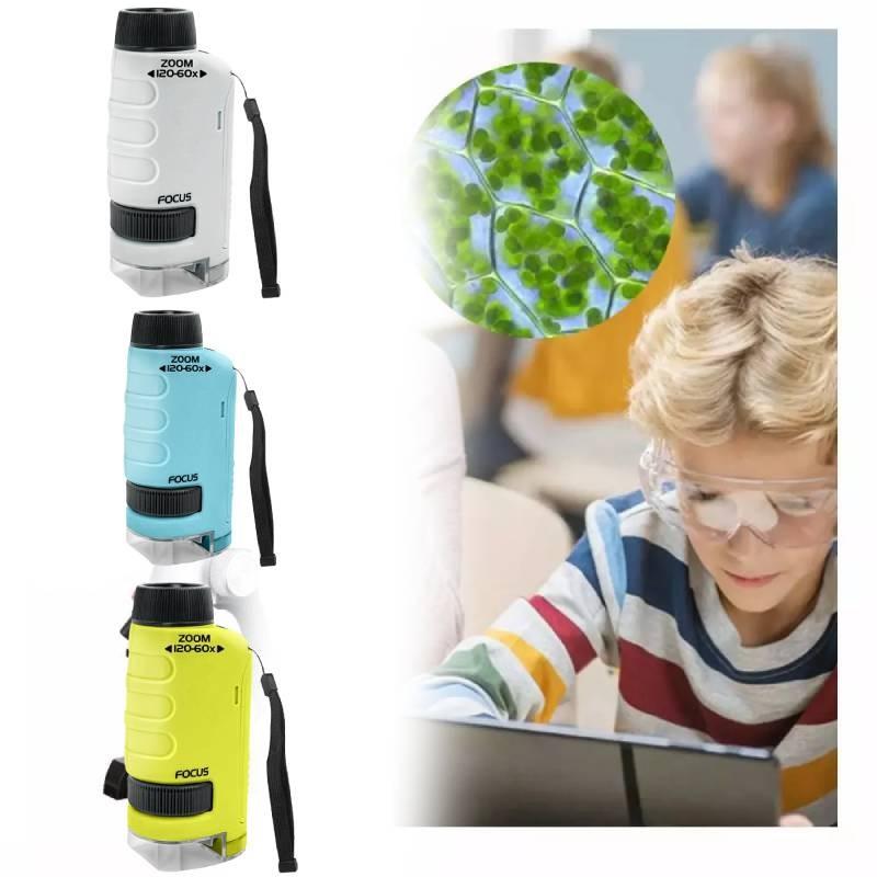 Портативный ручной оптический микроскоп высокого разрешения, образовательный научный набор для детей
