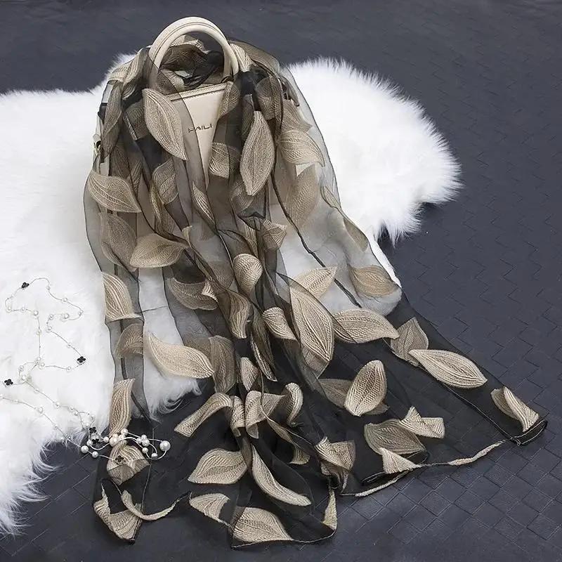 Silk Scarf Women Spring Autunm Women's Long Shawl Autumn and Winter Echarpe High-quality Fashion Lady Elegant Hijab Wraps